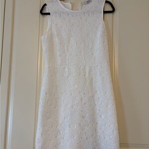 Ann Taylor White Floral Lace Midi Dress
